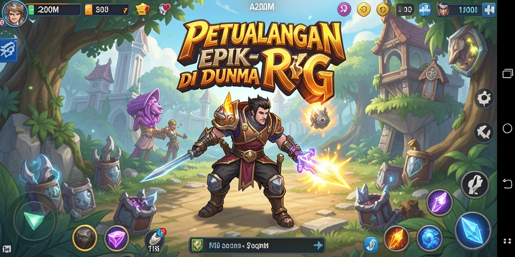 Tampilan aksi seru dalam permainan RPG A200M yang menantang.