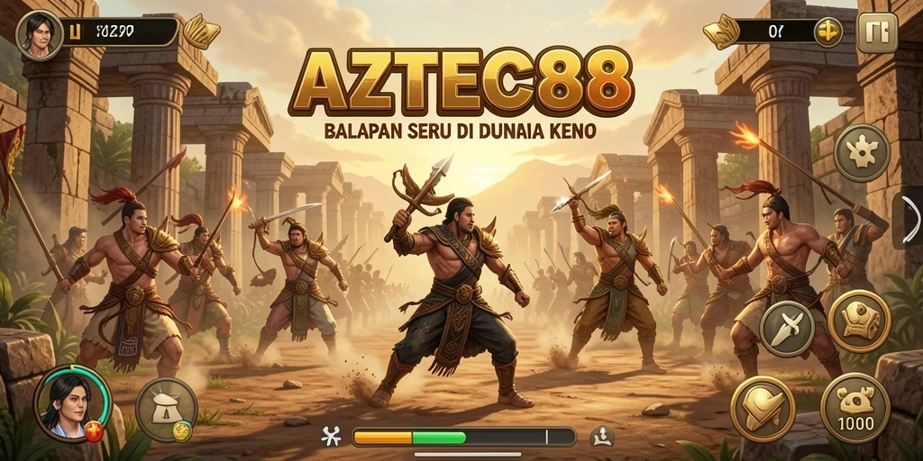 Tangkapan layar utama AZTEC88 dengan aksi balapan yang mendebarkan.
