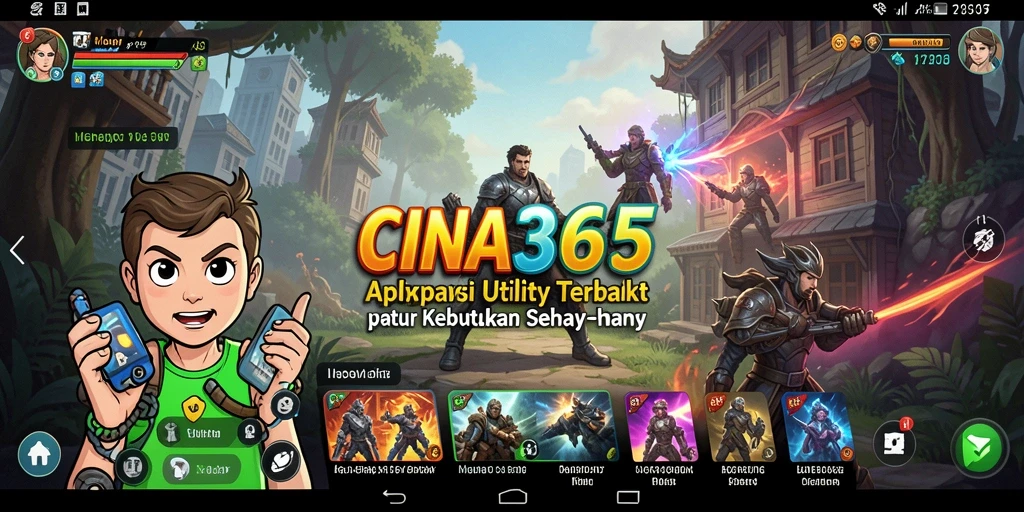 Tampilan utama CINA365 dengan fitur utilitas yang menarik.
