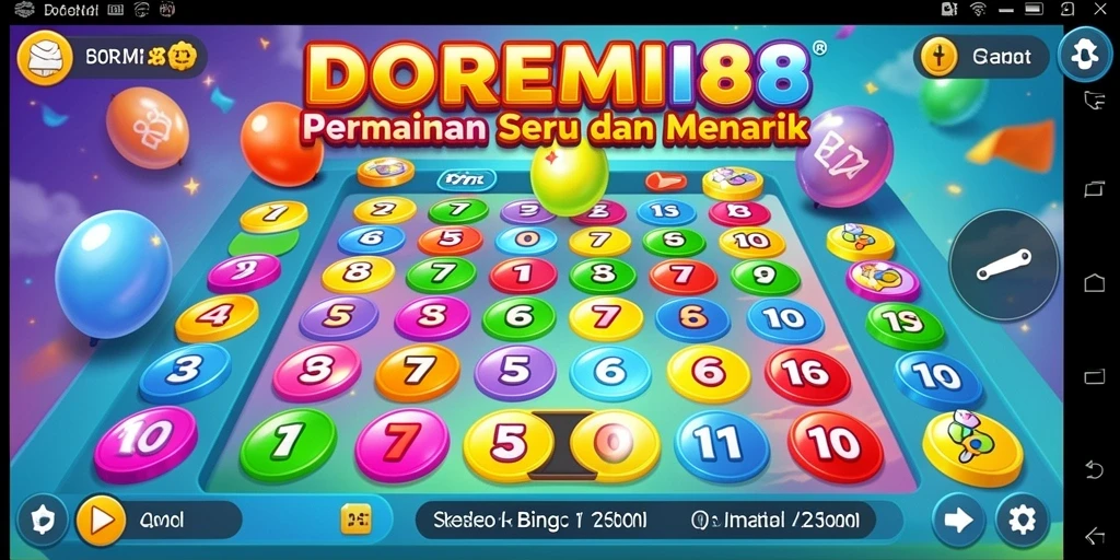 Tampilan gameplay seru di DOREMI88 dengan koleksi kartu Bingo.