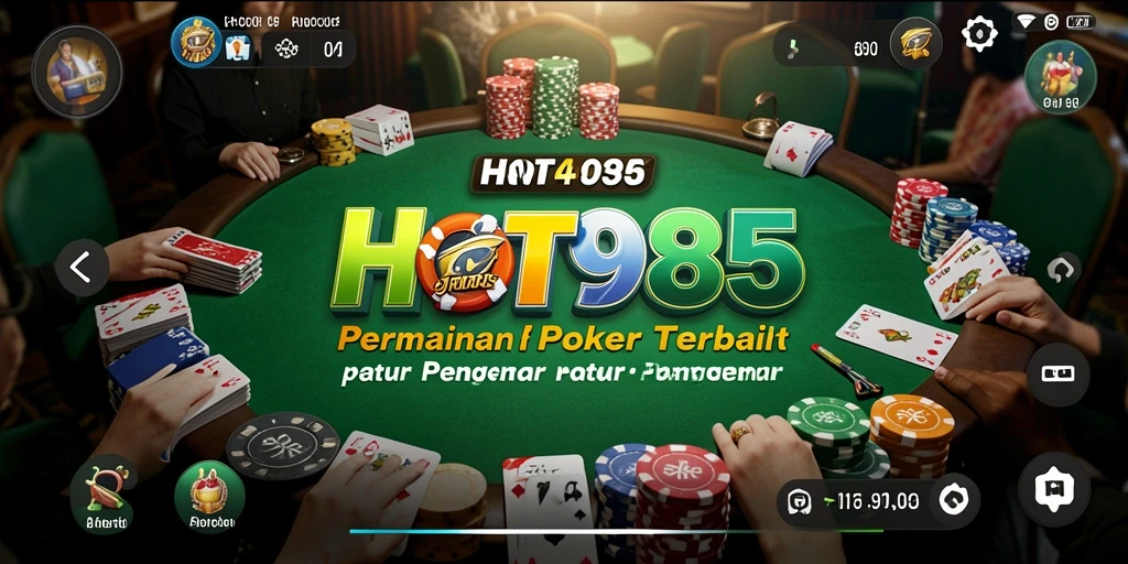Tampilan gameplay poker yang mendebarkan di HOT985.