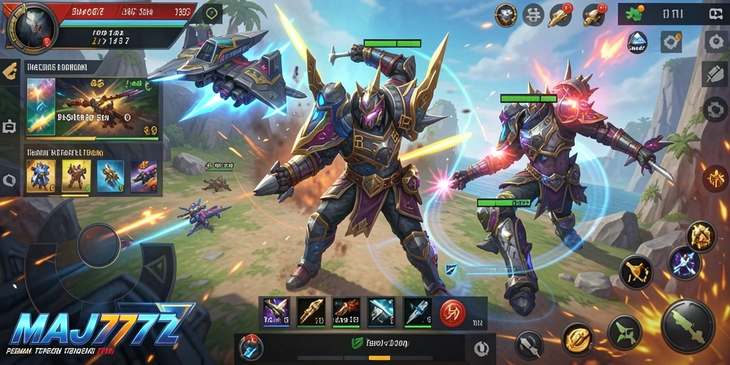 Tangkapan layar gameplay menarik dari MAJ777 yang menunjukkan aksi SLG mendebarkan.
