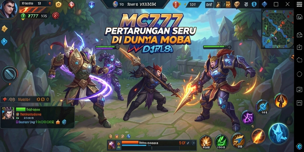 Tampilan menarik dari gameplay MOBA yang menegangkan di MC777.