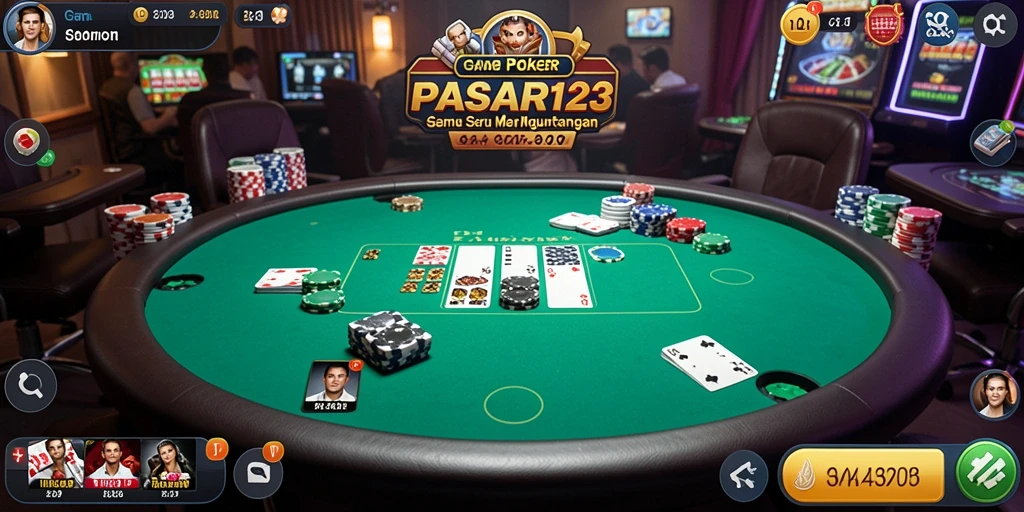 Tampilan gameplay poker yang mendebarkan di PASAR123.