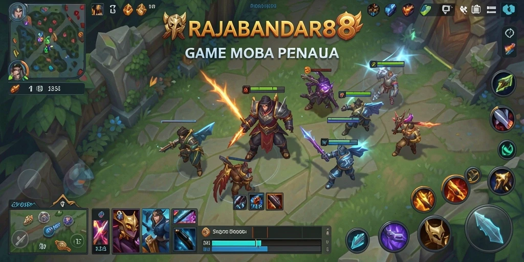 Gameplay seru dan strategis dari RAJABANDAR88 yang menampilkan pertempuran antar tim.
