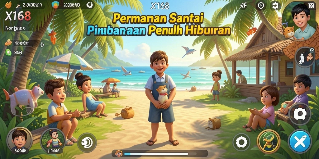 Tampilan gameplay X168 yang menghibur dan menenangkan.